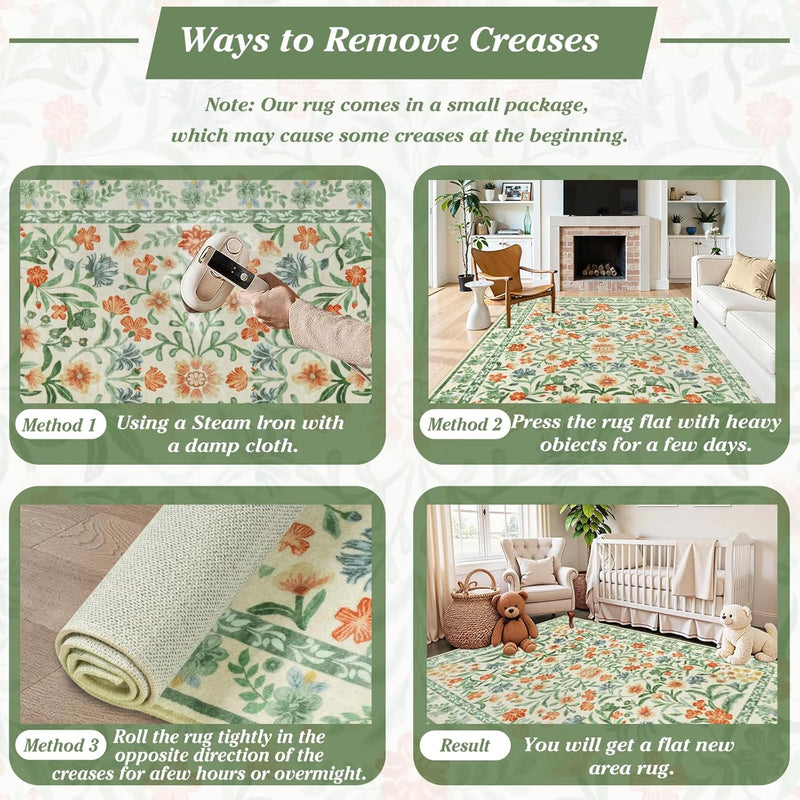 Washable Rugs Living Room Rug for Bedroom