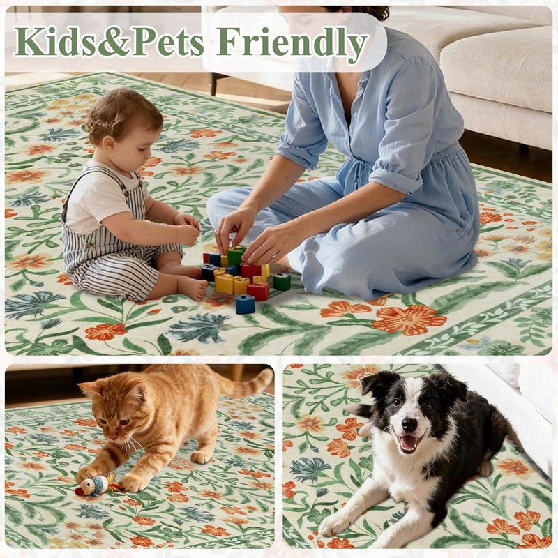 Washable Rugs Living Room Rug for Bedroom