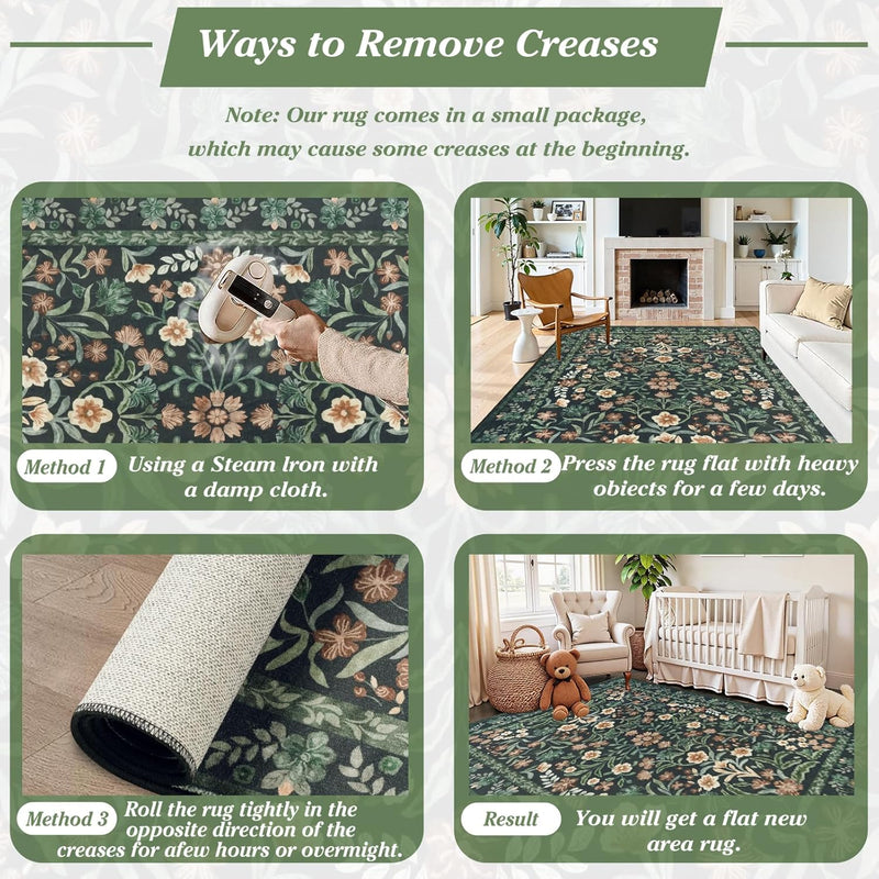 Washable Rugs Living Room Rug for Bedroom