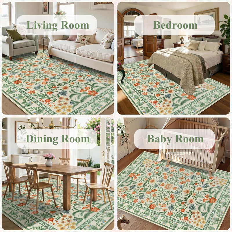 Washable Rugs Living Room Rug for Bedroom