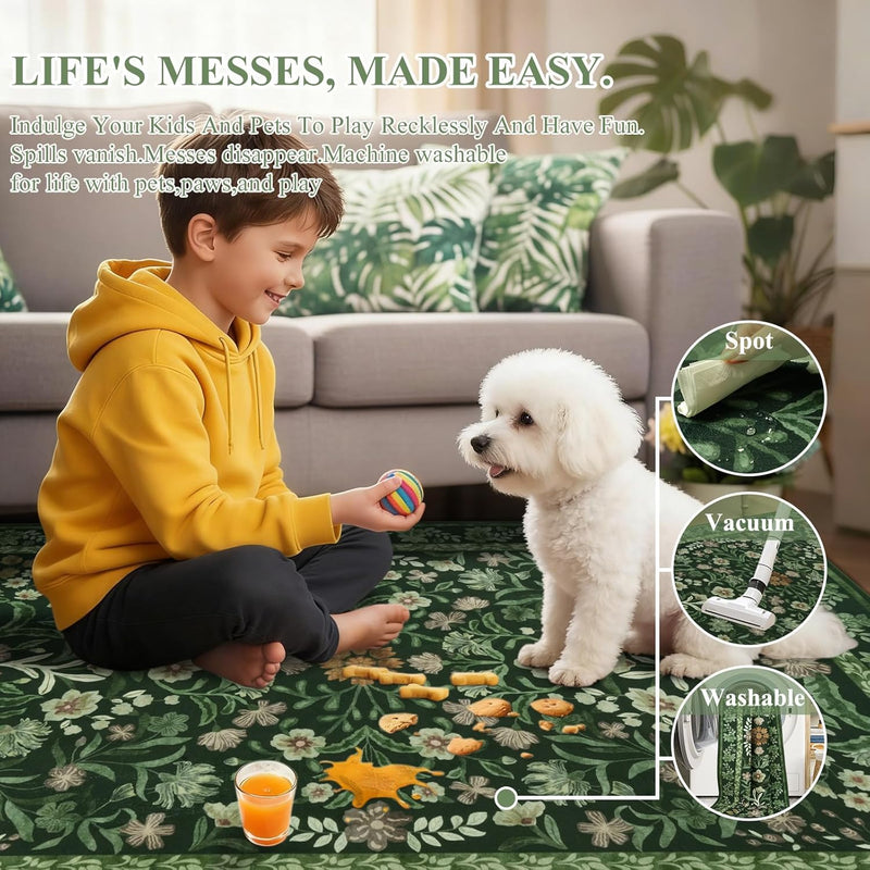 Washable Rugs Living Room Rug for Bedroom