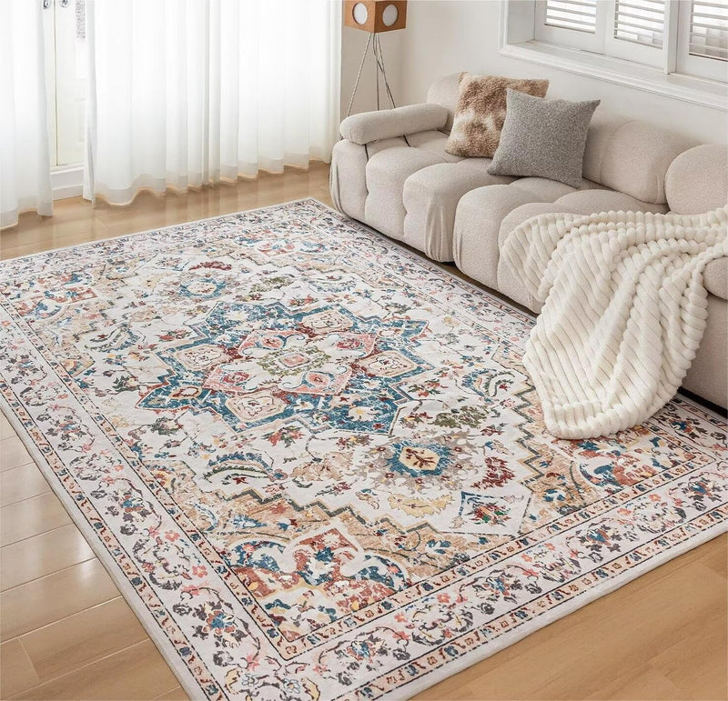 Washable Rugs Living Room Short Pile Area Rug
