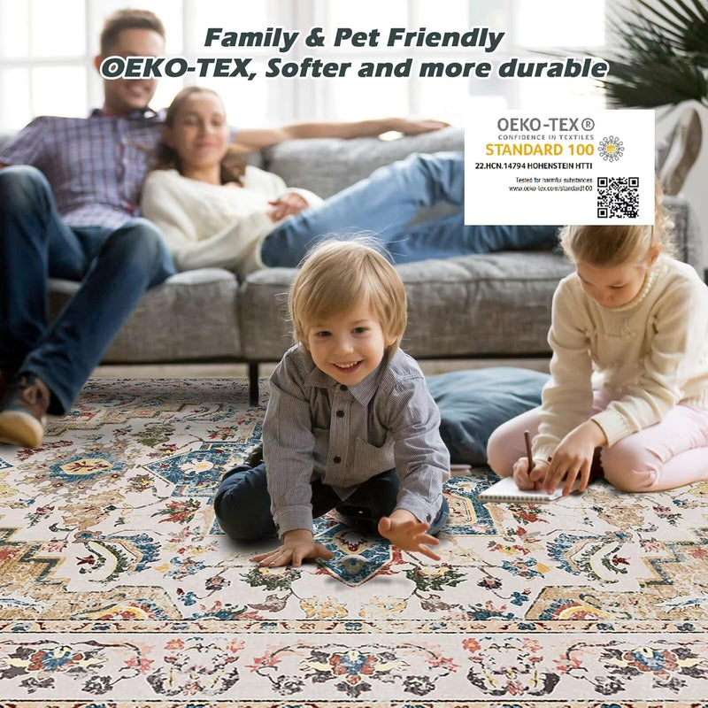 Washable Rugs Living Room Short Pile Area Rug
