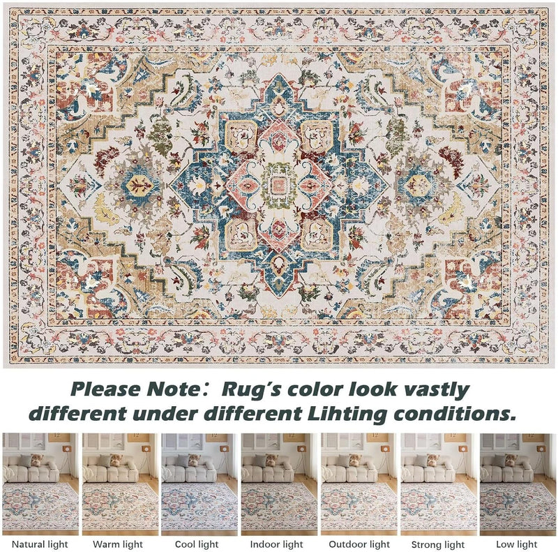 Washable Rugs Living Room Short Pile Area Rug