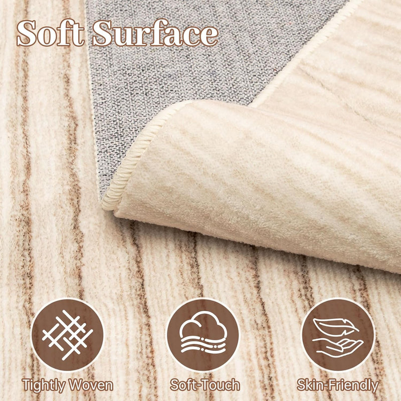 Washable Rugs Living Room Soft Geometric Rug