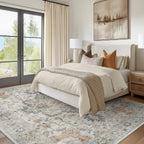 Large Rug Boho Sage Washable Non-Slip Vintage