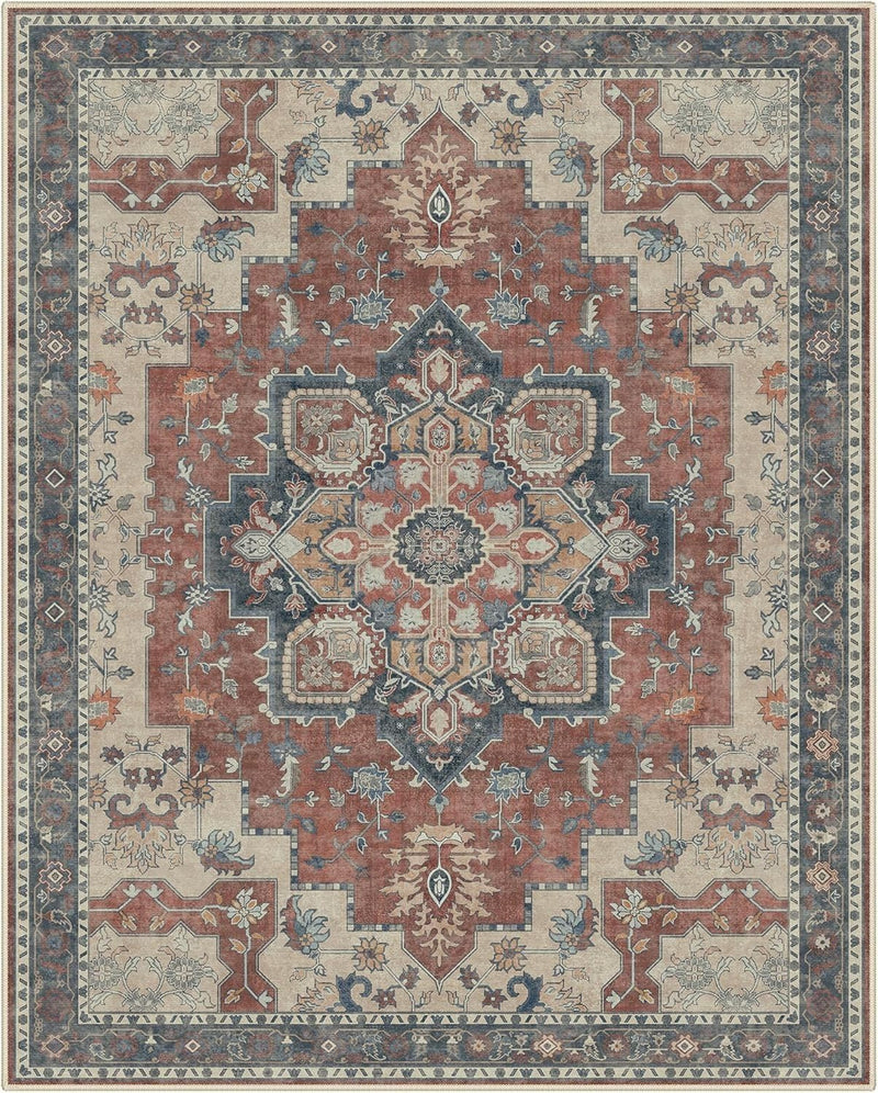 Large Rug Boho Sage Washable Non-Slip Vintage