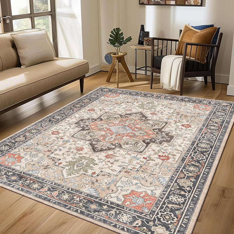 Large Rug Boho Sage Washable Non-Slip Vintage