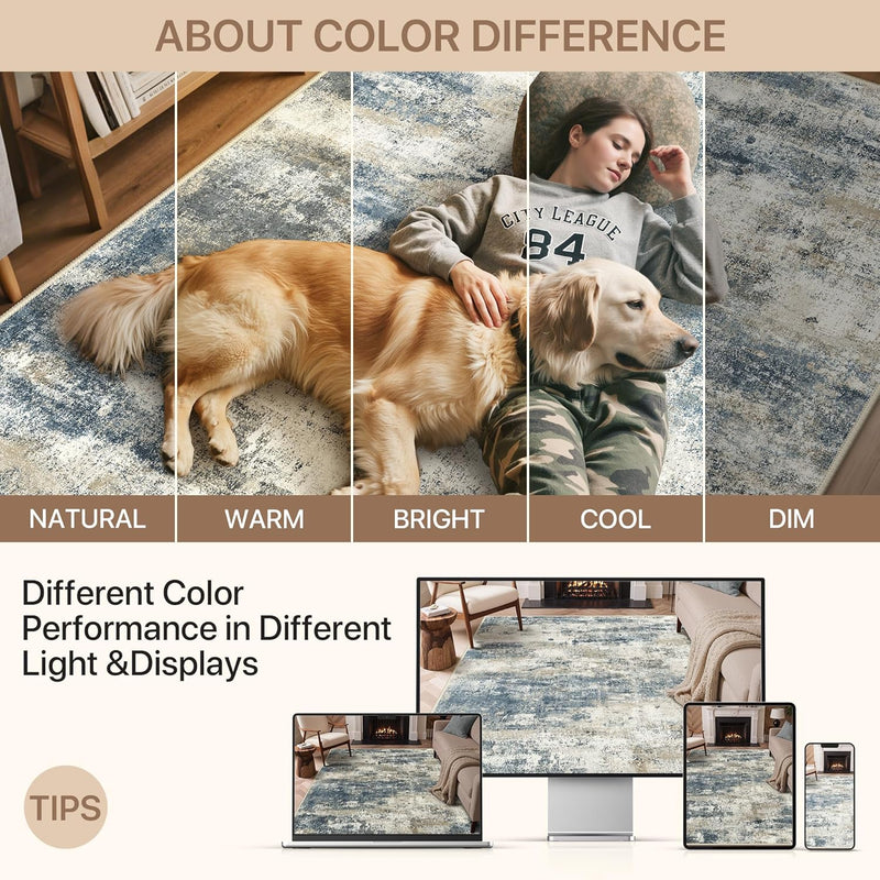 Abstract Rug Washable Non-Slip Carpet Living Room
