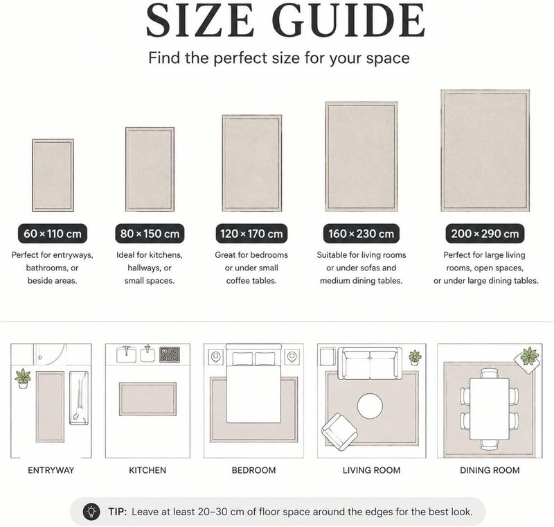 Washable Short Pile Area Rugs for Living Room