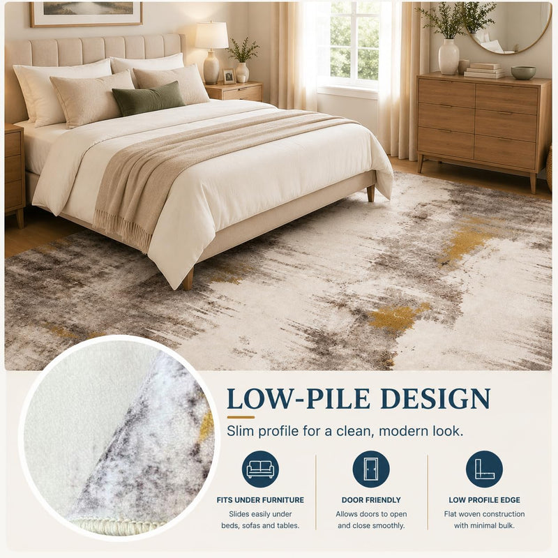 Washable Short Pile Area Rugs for Living Room