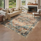 Washable Vintage Living Room Area Rug Low