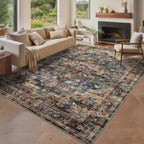 Washable Vintage Living Room Area Rug Low