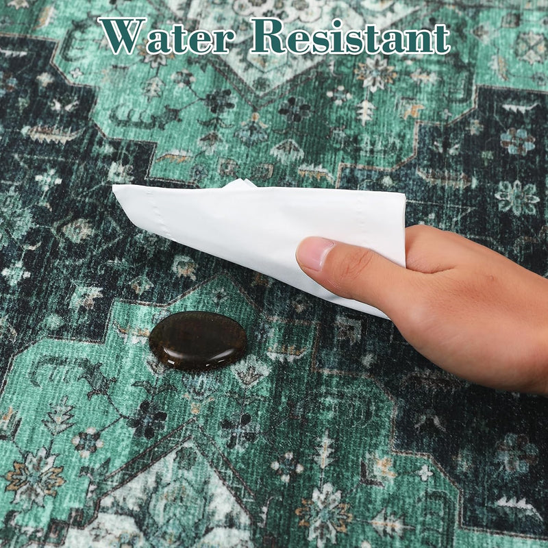 Washable Vintage Living Room Area Rug Machine