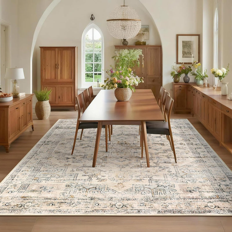 Washable Vintage Living Room Area Rug Machine
