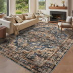 Washable Vintage Living Room Area Rug Machine