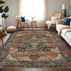 Washable Vintage Living Room Area Rug Machine