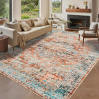 Washable Vintage Living Room Area Rug Machine