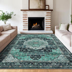 Washable Vintage Living Room Area Rug Machine