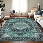 Washable Vintage Living Room Area Rug Machine