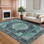 Washable Vintage Living Room Area Rug Machine