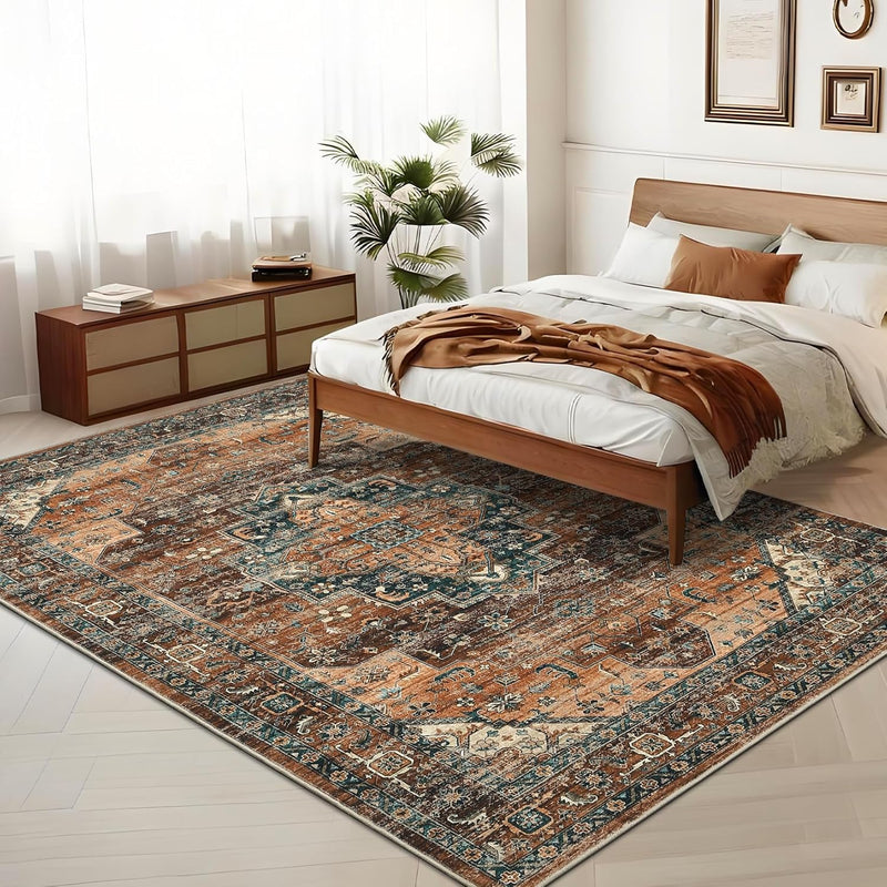 Washable Vintage Living Room Area Rug Machine
