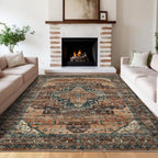 Washable Vintage Living Room Area Rug Machine