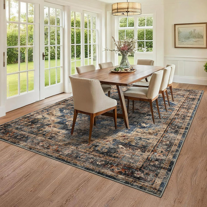 Washable Vintage Living Room Area Rug Machine