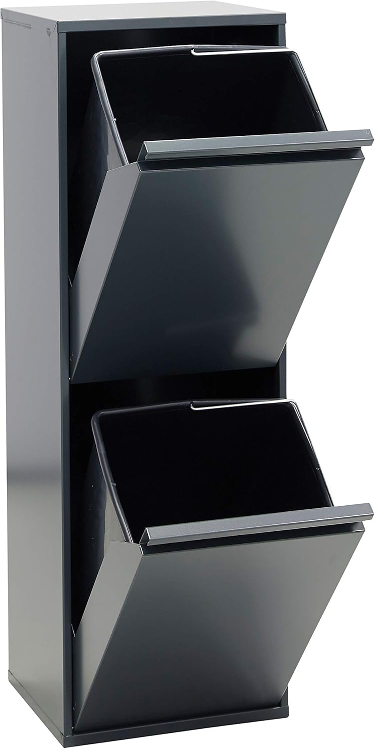 Waste Separation and Recycling Bin in Steel