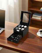 Watch Box 12 Slots 2-Tier Storage with Key