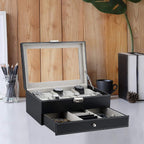 Watch Box 12 Slots 2-Tier Storage with Key