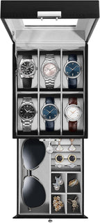 Watch Box 12 Slots 2-Tier Storage with Key