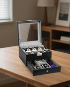 Watch Box 12 Slots 2-Tier Storage with Key