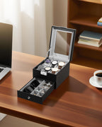 Watch Box 12 Slots 2-Tier Storage with Key