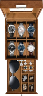 Watch Box 12 Slots 2-Tier Storage with Key