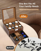 Watch Box 12 Slots 2-Tier Storage with Key