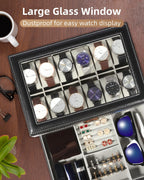 Watch Box 12 Slots 2-Tier Storage with Key