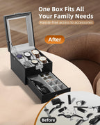 Watch Box 12 Slots 2-Tier Storage with Key