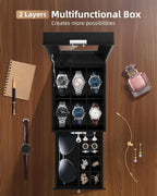 Watch Box 12 Slots 2-Tier Storage with Key