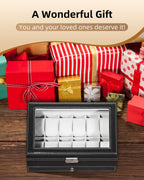 Watch Box 12 Slots 2-Tier Storage with Key