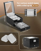 Watch Box 12 Slots 2-Tier Storage with Key