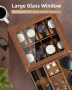 Watch Box 12 Slots 2-Tier Storage with Key