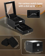 Watch Box 12 Slots 2-Tier Storage with Key