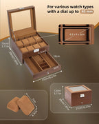 Watch Box 12 Slots 2-Tier Storage with Key