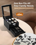 Watch Box 12 Slots 2-Tier Storage with Key