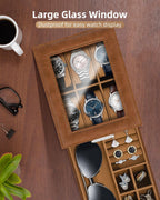 Watch Box 12 Slots 2-Tier Storage with Key