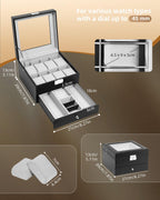Watch Box 12 Slots 2-Tier Storage with Key