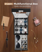 Watch Box 12 Slots 2-Tier Storage with Key