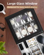 Watch Box 12 Slots 2-Tier Storage with Key