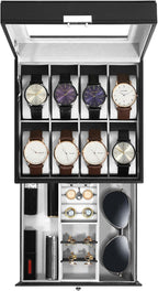Watch Box 12 Slots 2-Tier Storage with Key